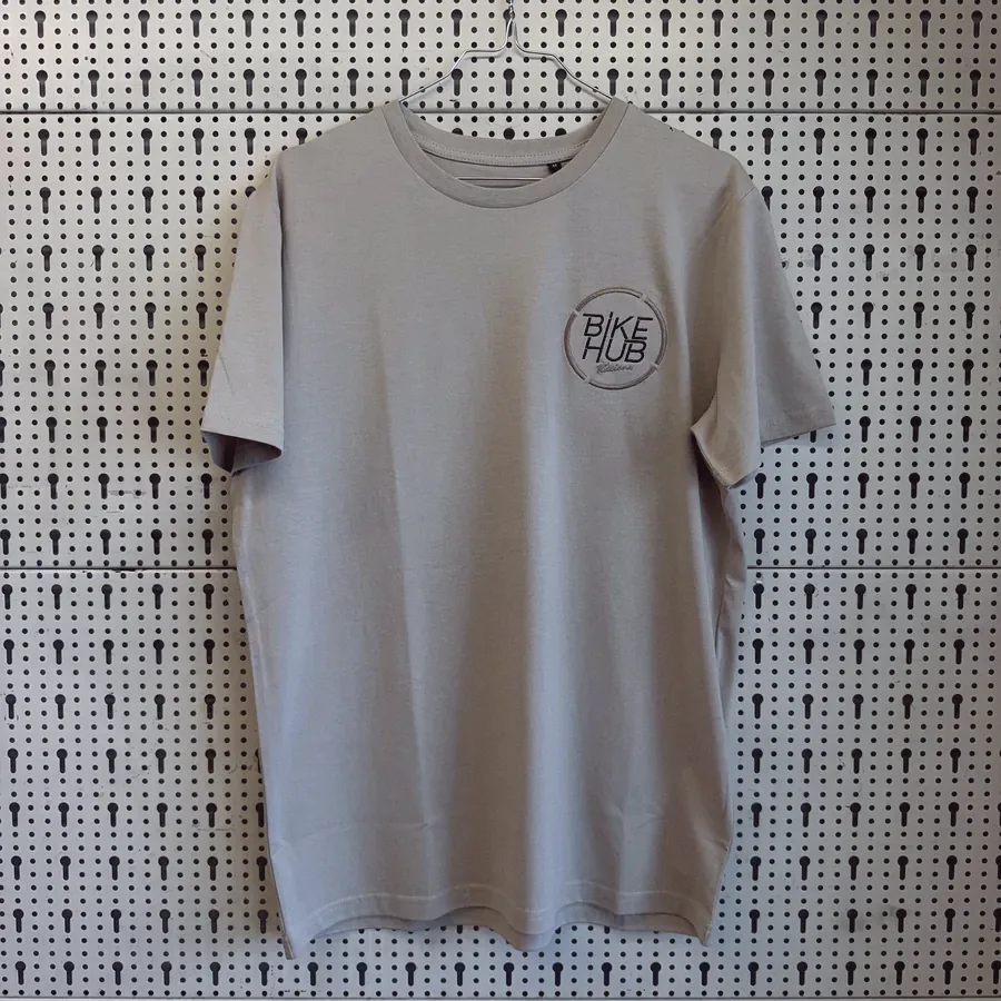 T-shirt panna Bike Hub Riccione con logo ricamato