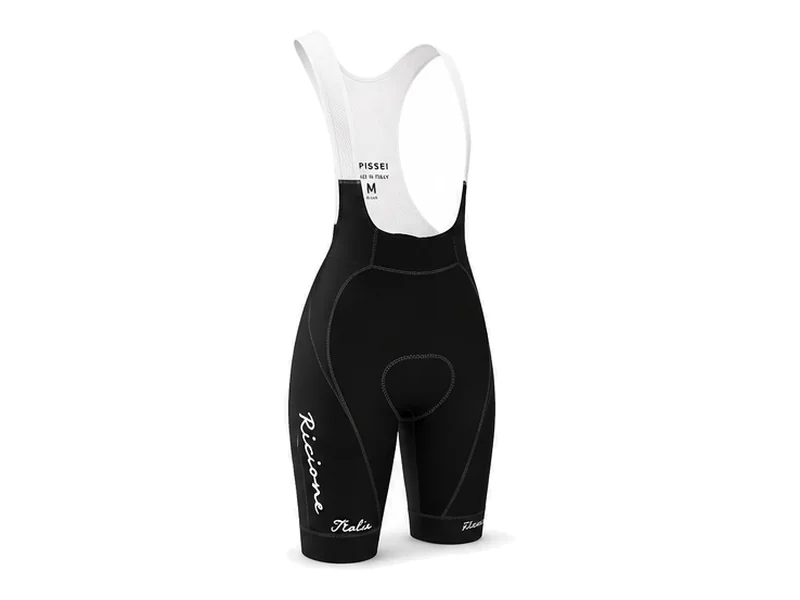 Salopette da bici donna Pissei x Bike Hub Riccione, nera con fondello