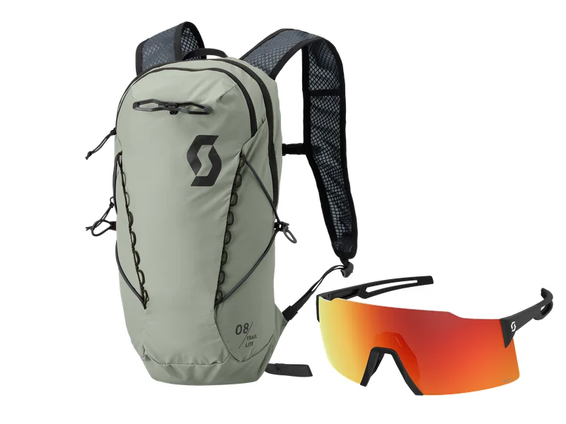 Zaino Scott Trail Lite 8 e occhiali Scott Stride in vendita al Bike Hub di Riccione